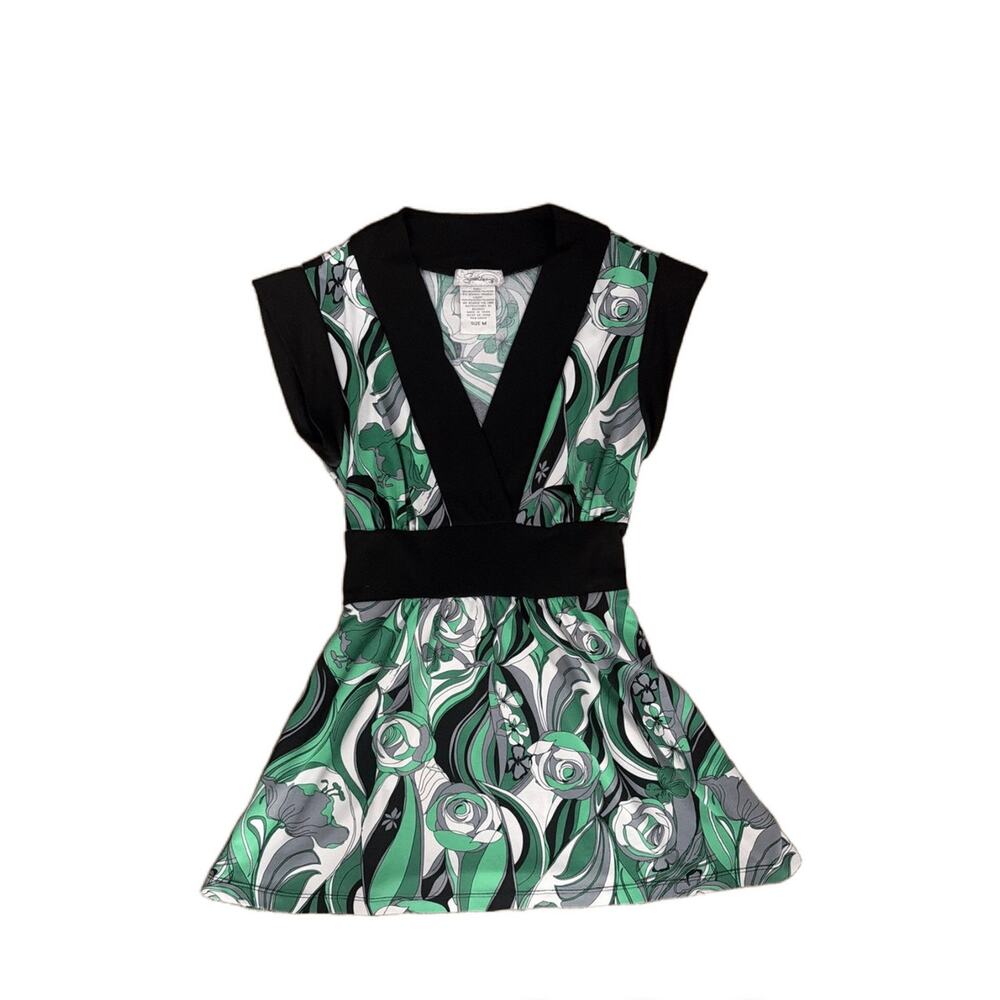 Speechless Babydoll Top with Geometric Print